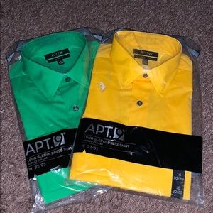 two collared long sleeved dress shirts